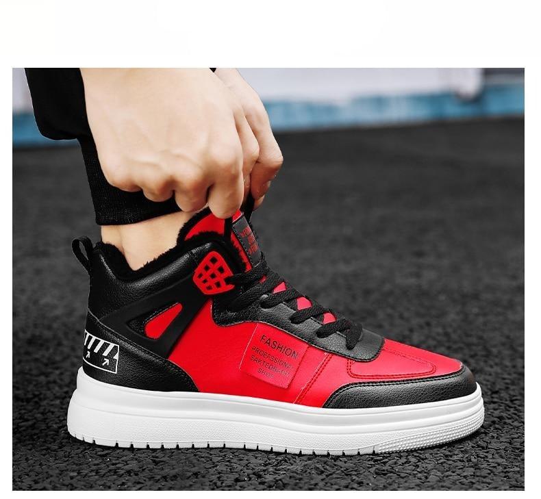 Men's Leather High Top Platform Sneakers – Streetwear Vulcanized