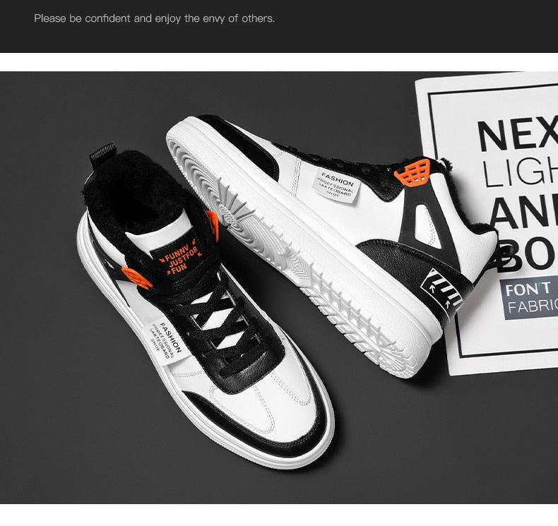 Men's Leather High Top Platform Sneakers – Streetwear Vulcanized