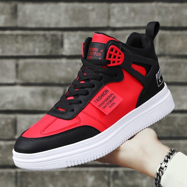Men's Leather High Top Platform Sneakers – Streetwear Vulcanized