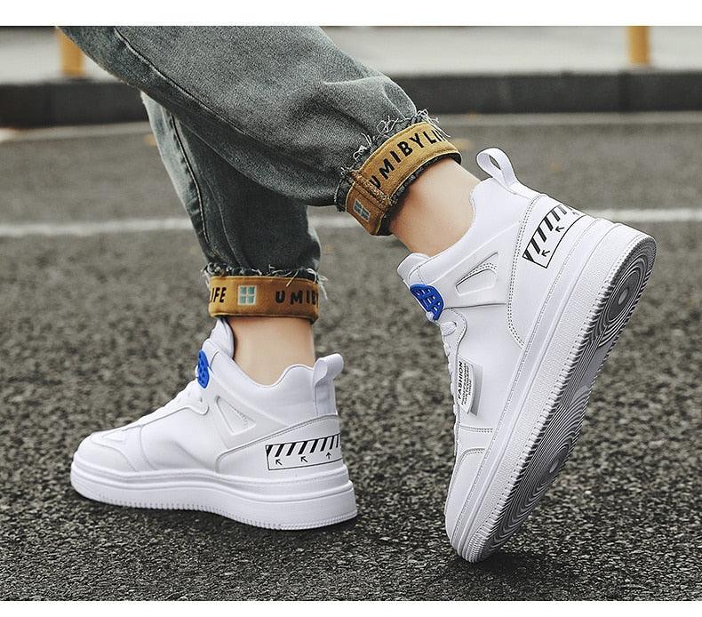 Men's Leather High Top Platform Sneakers – Streetwear Vulcanized