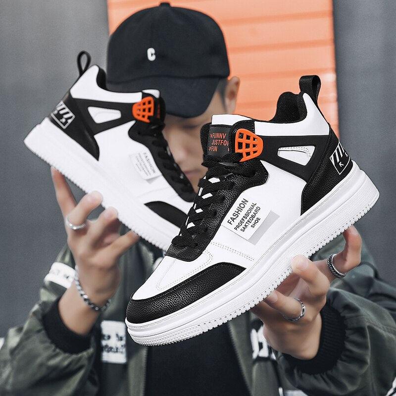 Men's Leather High Top Platform Sneakers – Streetwear Vulcanized
