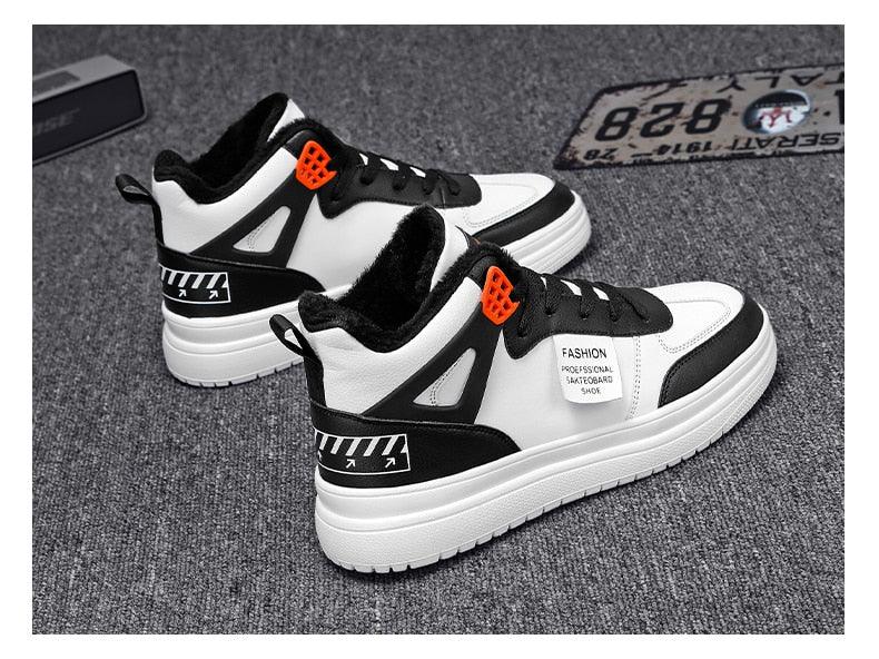 Men's Leather High Top Platform Sneakers – Streetwear Vulcanized