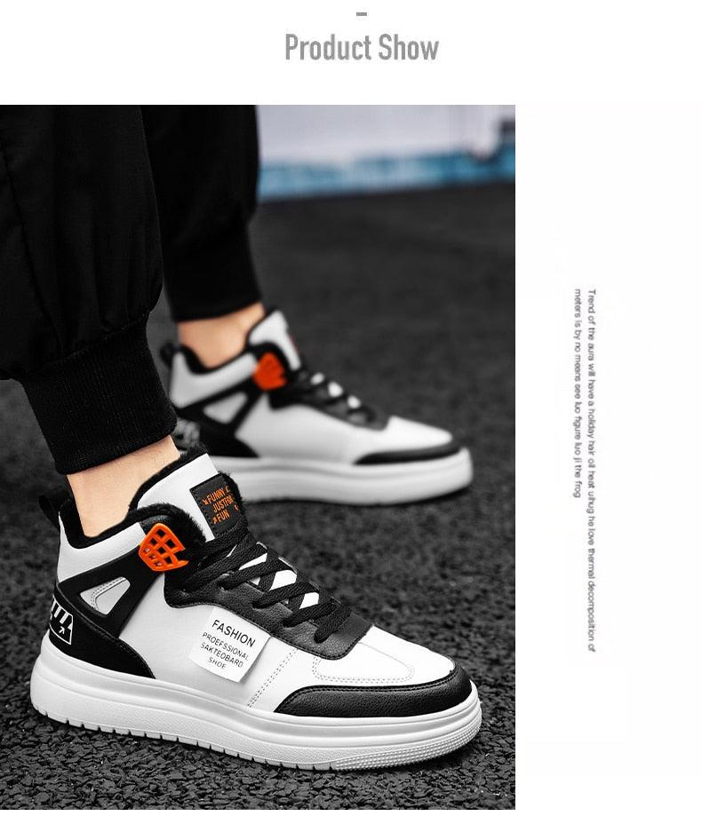 Men's Leather High Top Platform Sneakers – Streetwear Vulcanized