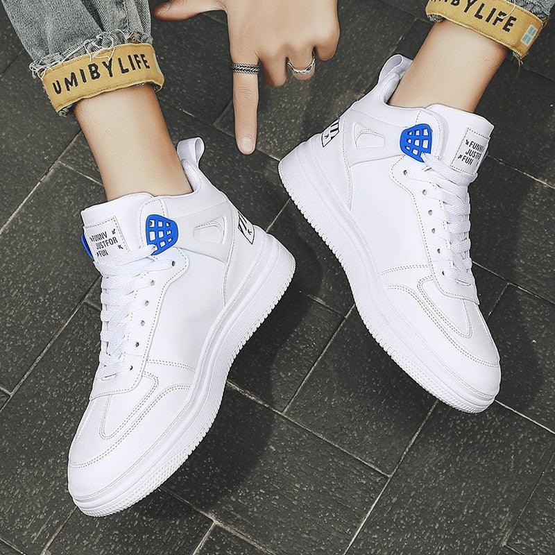 Men's Leather High Top Platform Sneakers – Streetwear Vulcanized