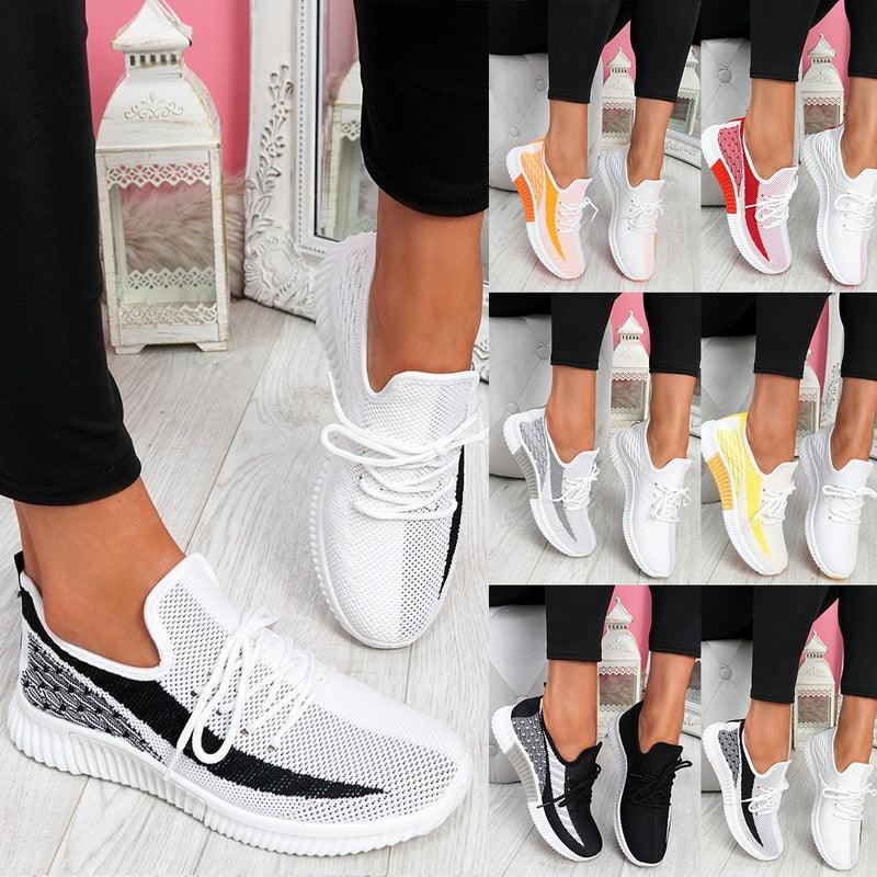 Women's Breathable Mesh Walking Shoes Lightweight Lace Up Sneakers
