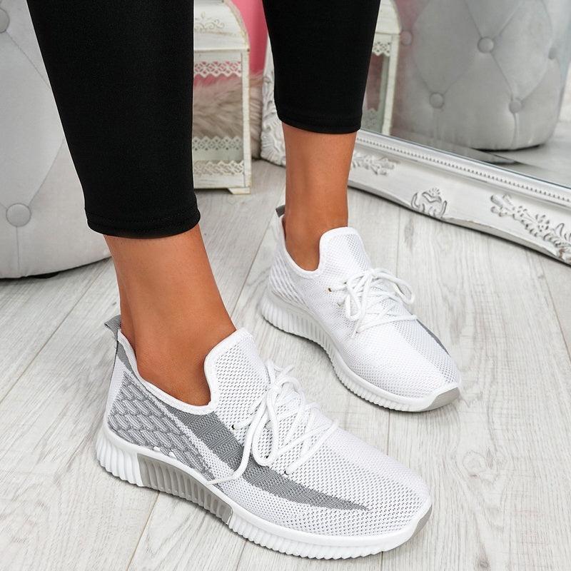 Women's Breathable Mesh Walking Shoes Lightweight Lace Up Sneakers