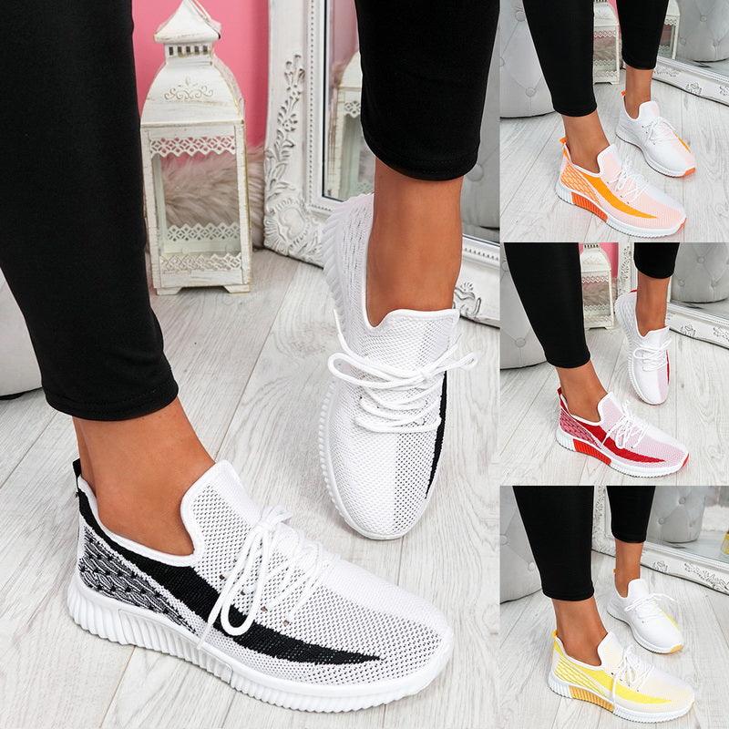 Women's Breathable Mesh Walking Shoes Lightweight Lace Up Sneakers