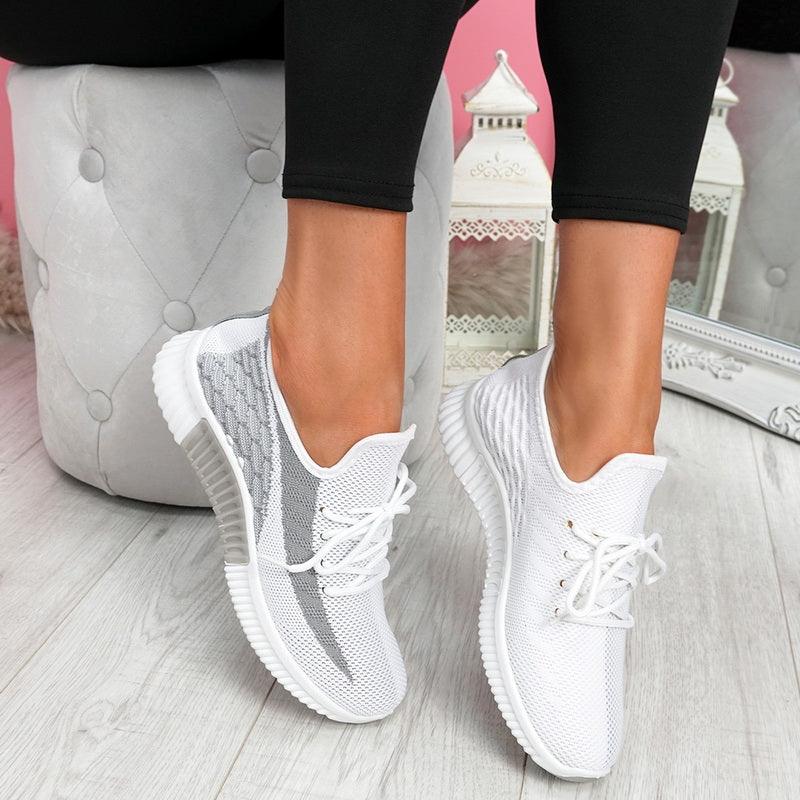 Women's Breathable Mesh Walking Shoes Lightweight Lace Up Sneakers