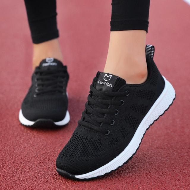 Women’s Breathable Mesh Athletic Sneakers – Casual Tennis Shoes