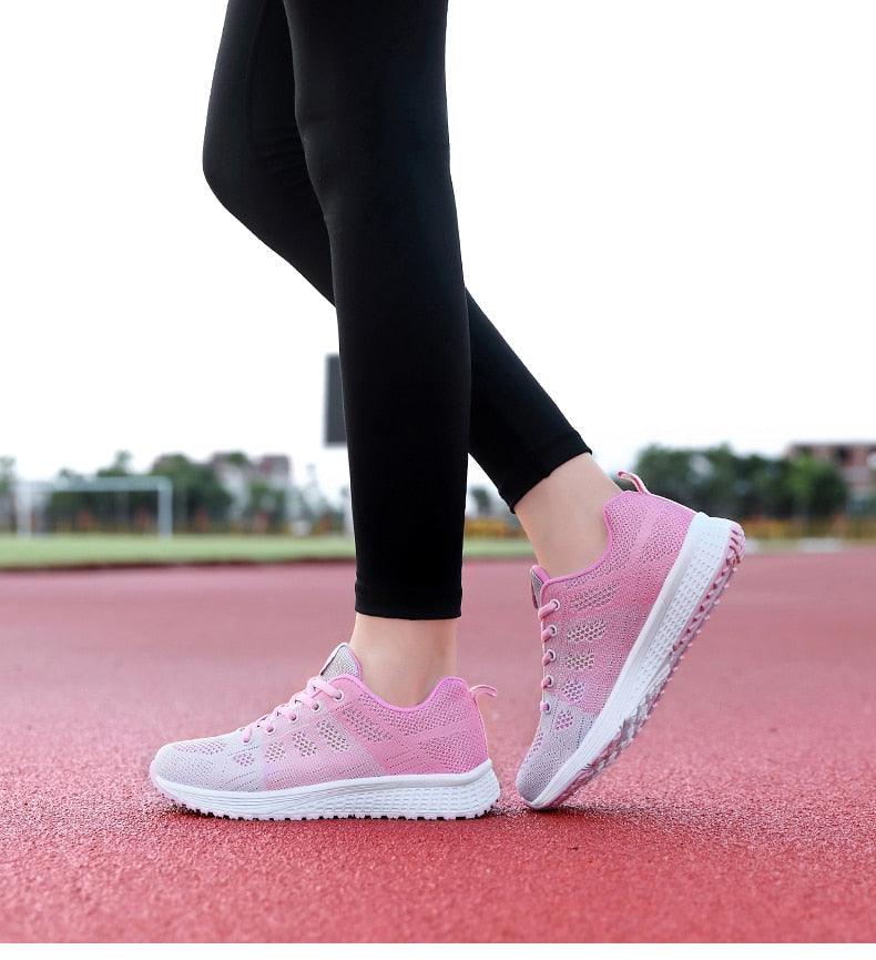 Women’s Breathable Mesh Athletic Sneakers – Casual Tennis Shoes