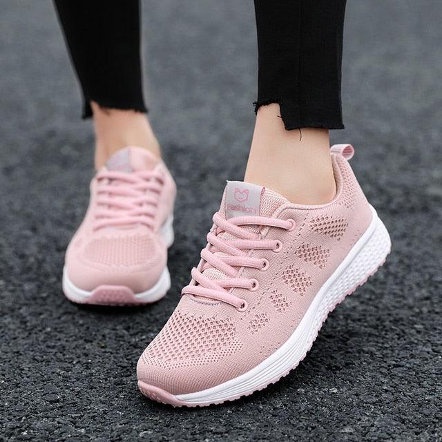 Women’s Breathable Mesh Athletic Sneakers – Casual Tennis Shoes