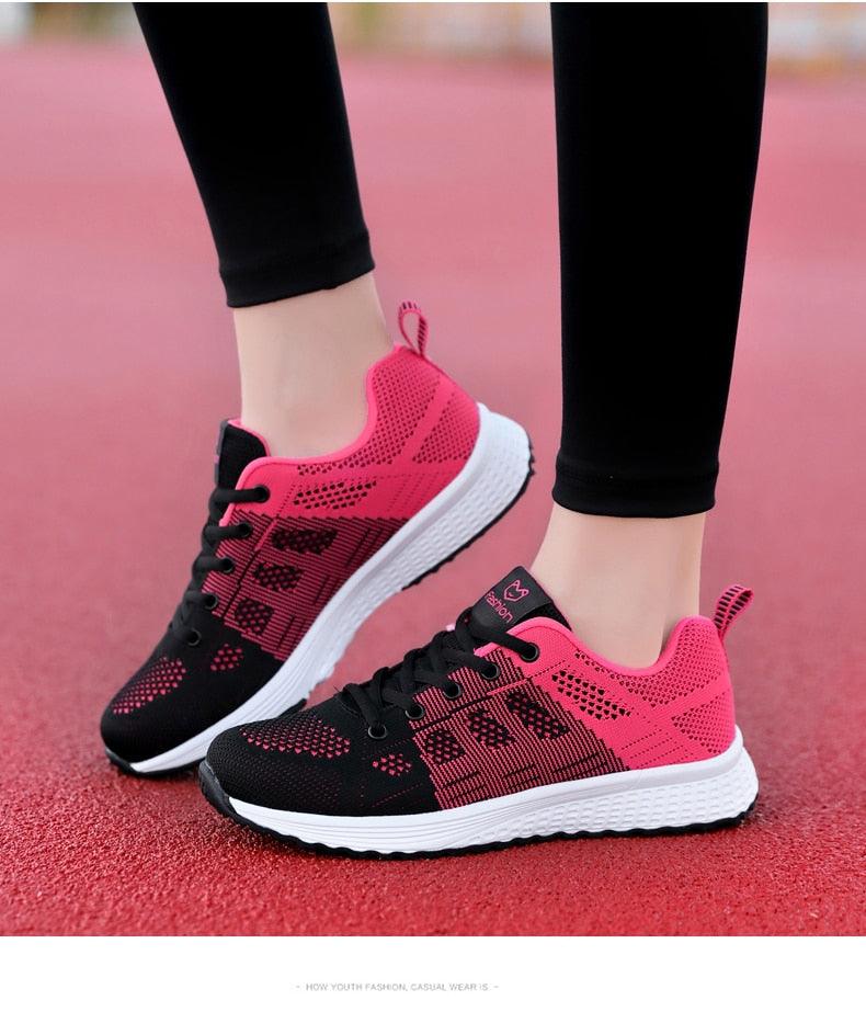 Women’s Breathable Mesh Athletic Sneakers – Casual Tennis Shoes
