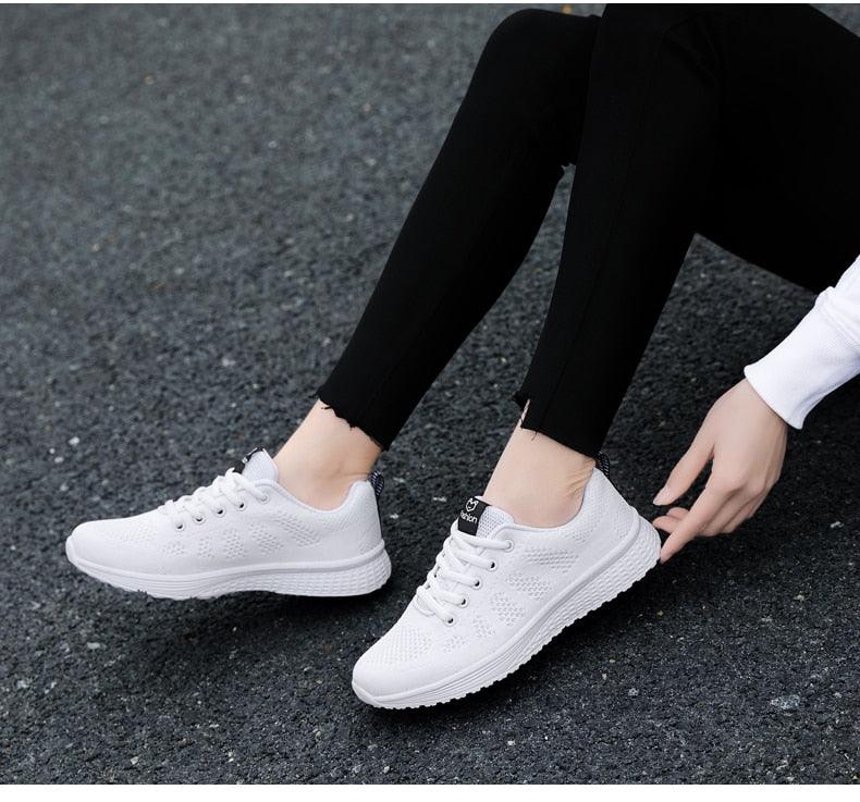 Women’s Breathable Mesh Athletic Sneakers – Casual Tennis Shoes
