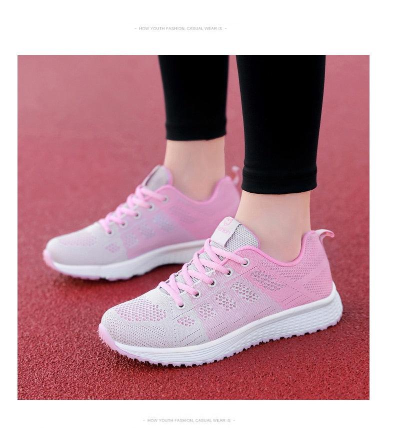 Women’s Breathable Mesh Athletic Sneakers – Casual Tennis Shoes