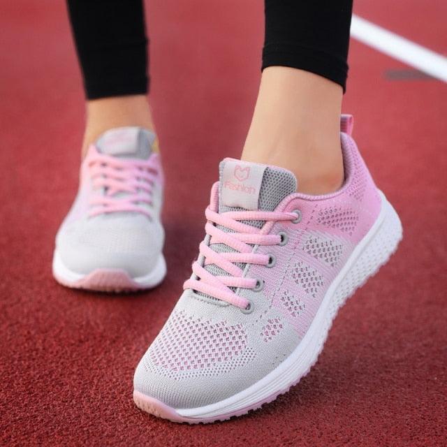Women’s Breathable Mesh Athletic Sneakers – Casual Tennis Shoes