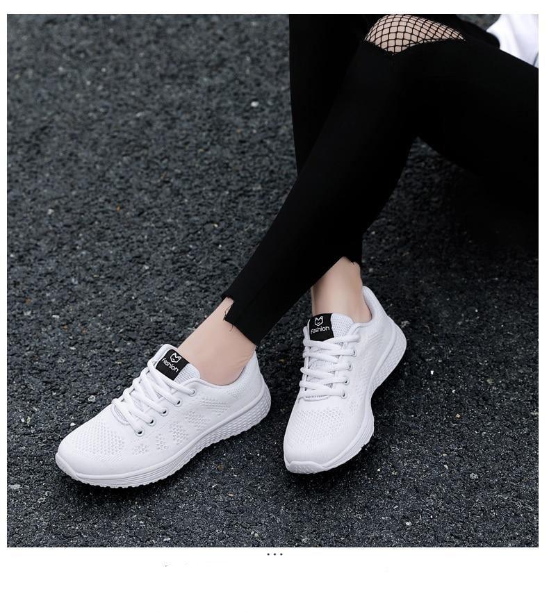 Women’s Breathable Mesh Athletic Sneakers – Casual Tennis Shoes