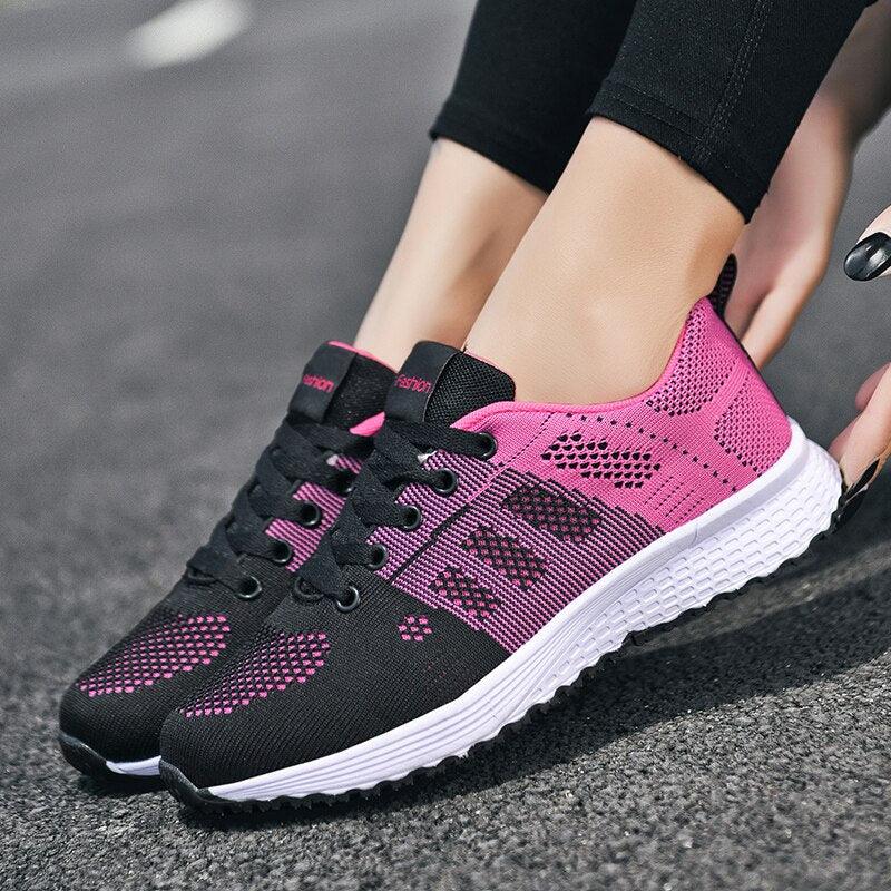 Women’s Breathable Mesh Athletic Sneakers – Casual Tennis Shoes