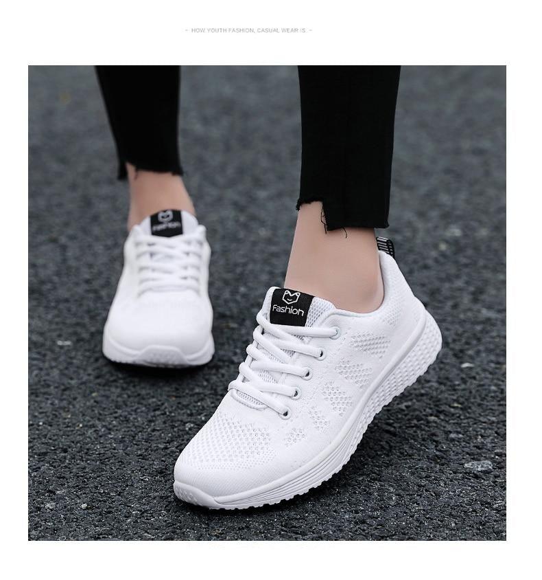 Women’s Breathable Mesh Athletic Sneakers – Casual Tennis Shoes