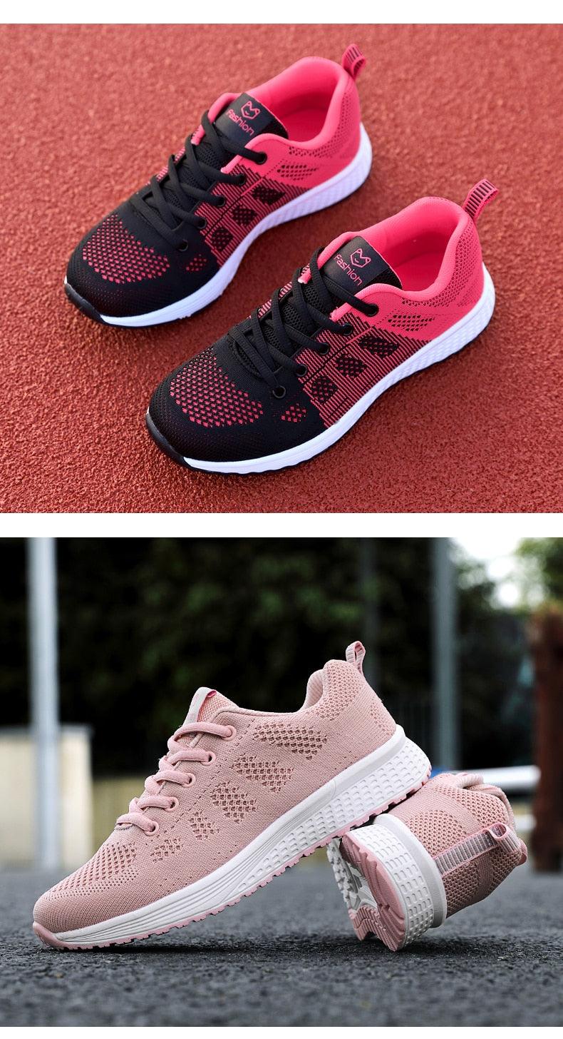 Women’s Breathable Mesh Athletic Sneakers – Casual Tennis Shoes