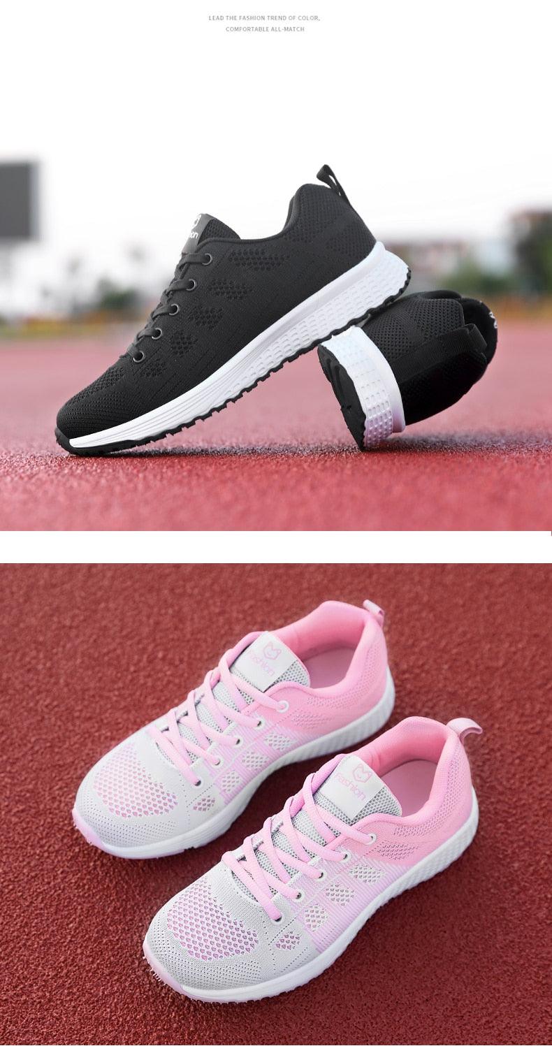 Women’s Breathable Mesh Athletic Sneakers – Casual Tennis Shoes