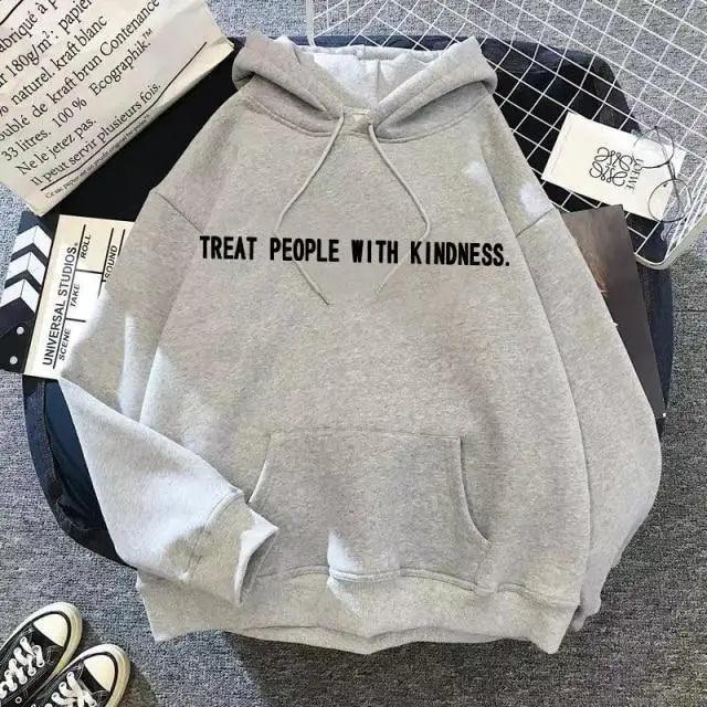 Treat People With Kindness Vintage Letter Print Unisex Hoodie