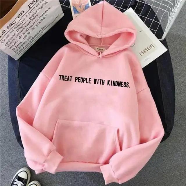 Treat People With Kindness Vintage Letter Print Unisex Hoodie