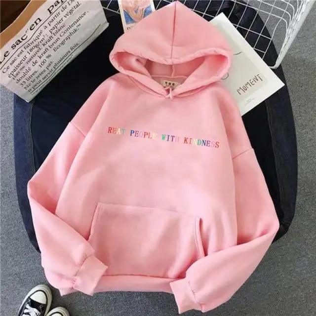 Treat People With Kindness Vintage Letter Print Unisex Hoodie