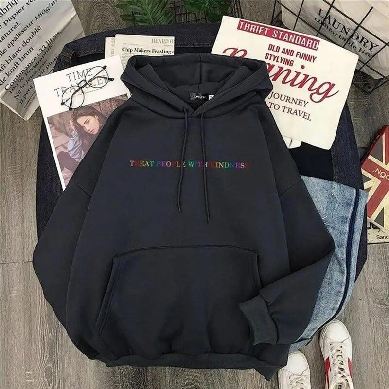 Unisex vintage Treat People With Kindness hoodie featuring front pockets and drawstring hood