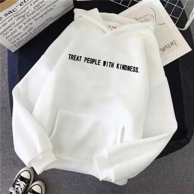 Treat People With Kindness Vintage Letter Print Unisex Hoodie