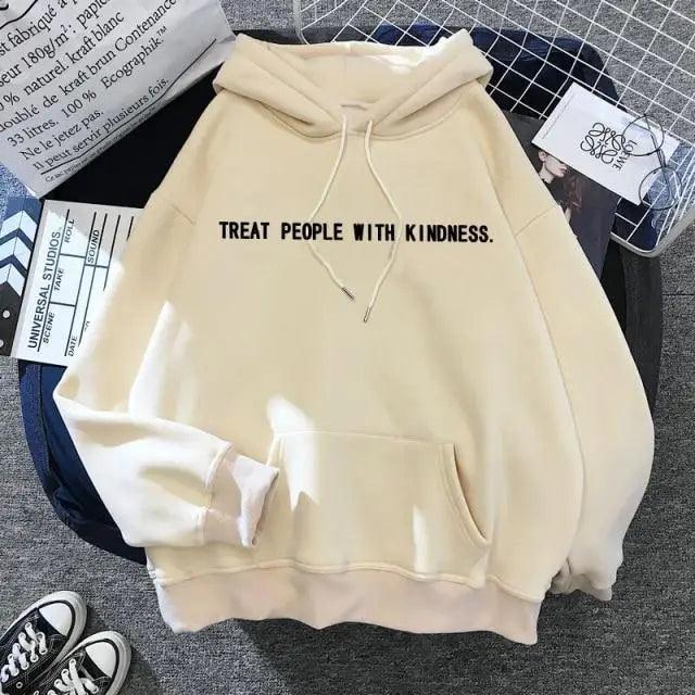 Treat People With Kindness Vintage Letter Print Unisex Hoodie