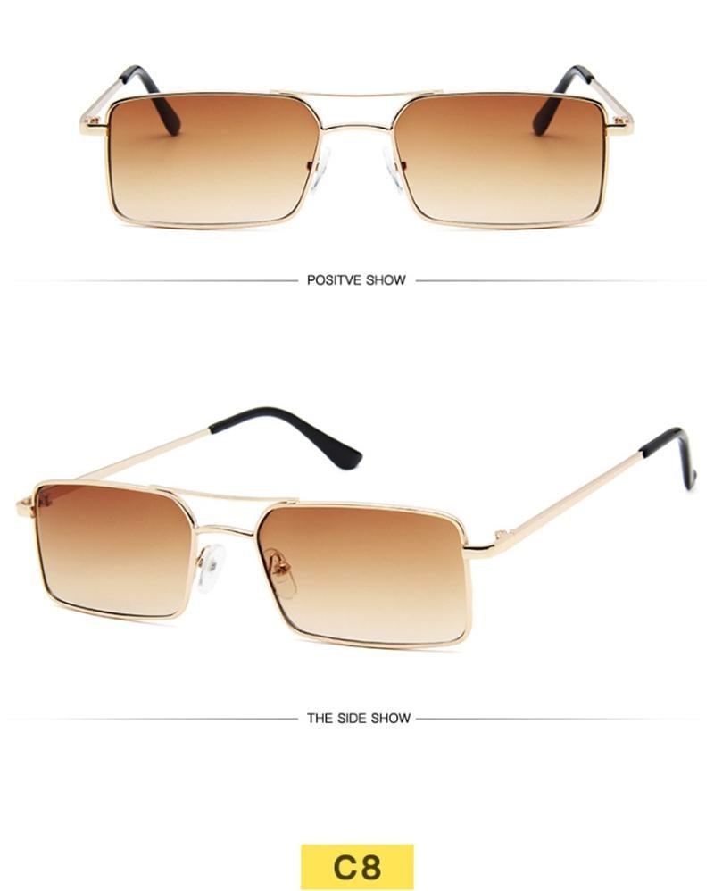 Rimless Square Sunglasses for Women and Men Lightweight Metal
