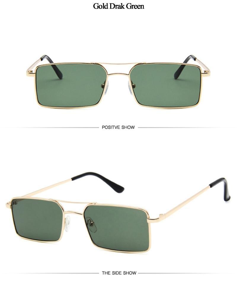 Rimless Square Sunglasses for Women and Men Lightweight Metal