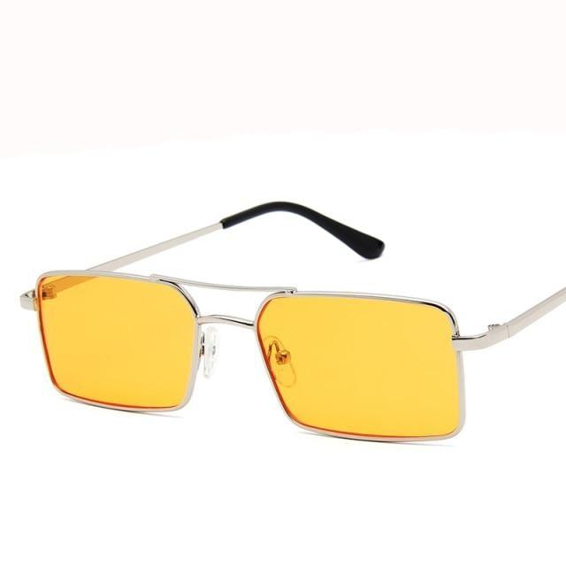 Rimless Square Sunglasses for Women and Men Lightweight Metal
