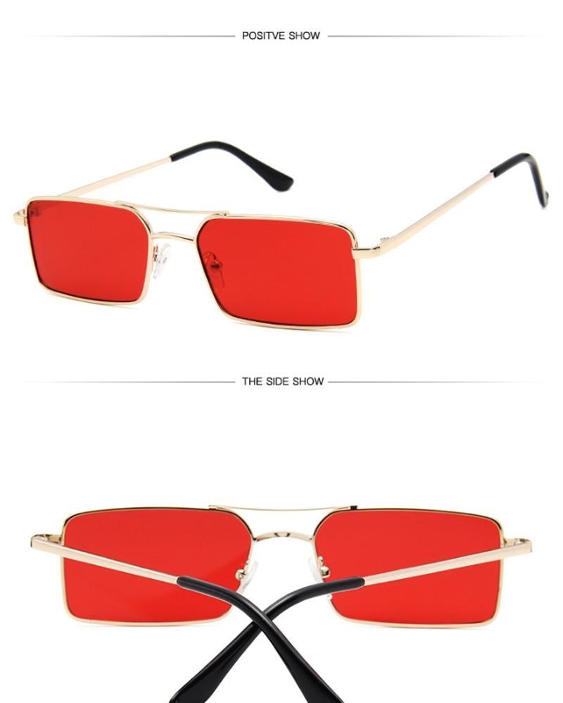 Rimless Square Sunglasses for Women and Men Lightweight Metal