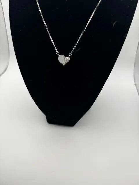 Elegant Symmetric Heart Pendant Necklace – Stainless Steel & Heart Pendant Jewelry