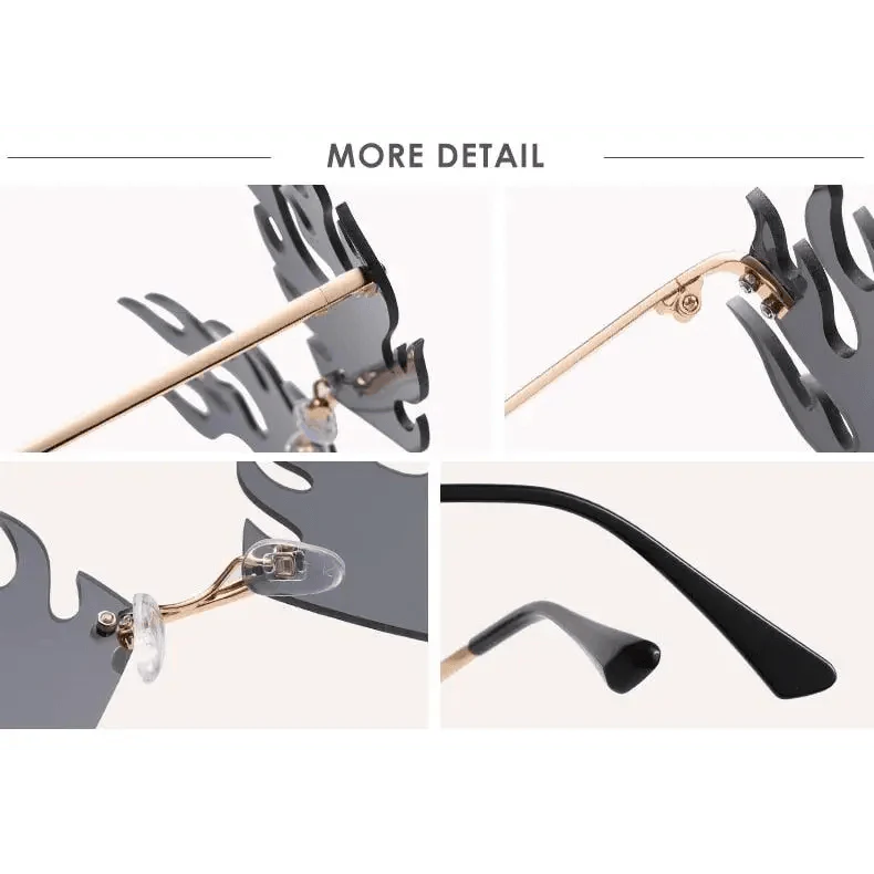 Elegant Unisex Rimless Sunglasses Unique Fashion Sun Glasses