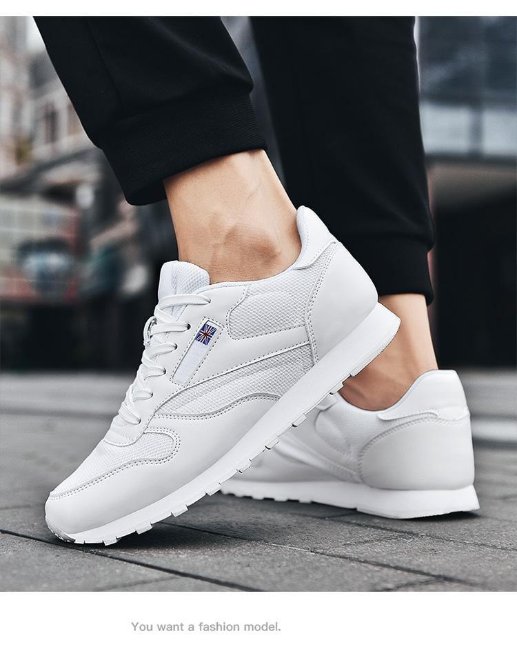 Elegant White Leather Minimalist Unisex Trainers