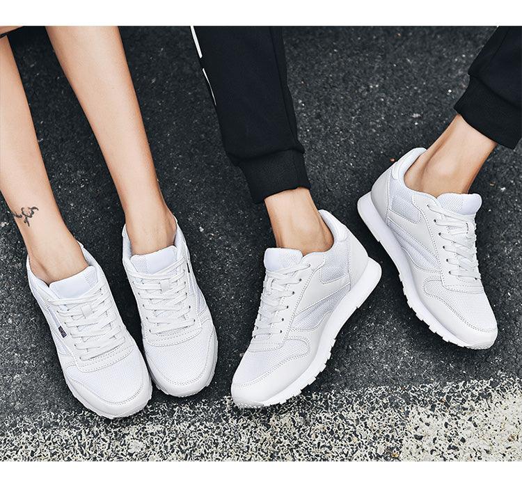Elegant White Leather Minimalist Unisex Trainers
