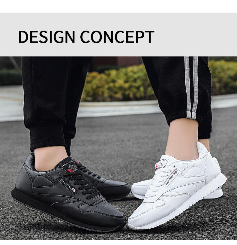 Elegant White Leather Minimalist Unisex Trainers