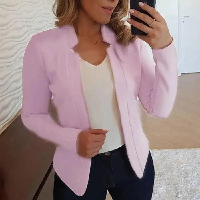 Women's Elegant Open Front Office Blazer Suit Jacket
