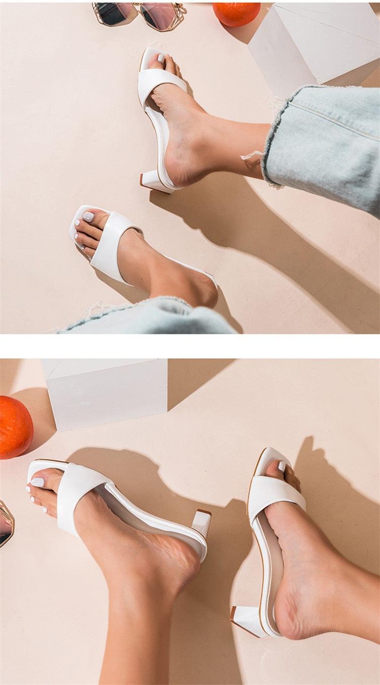 Elegant Square Toe Flat Sandals - Minimalist Summer Slippers