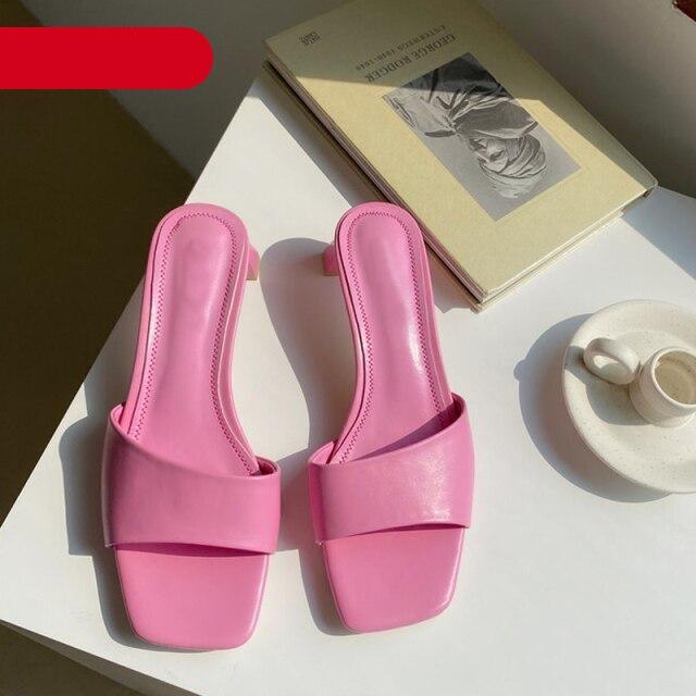 Elegant Square Toe Flat Sandals - Minimalist Summer Slippers