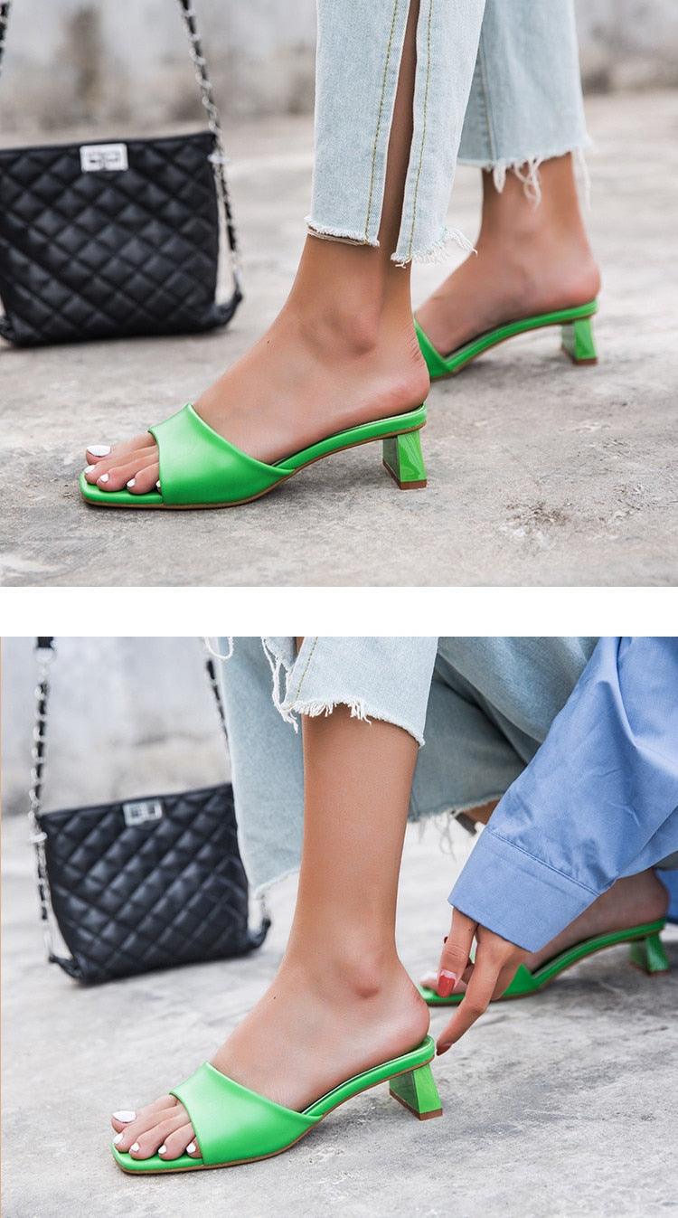 Elegant Square Toe Flat Sandals - Minimalist Summer Slippers