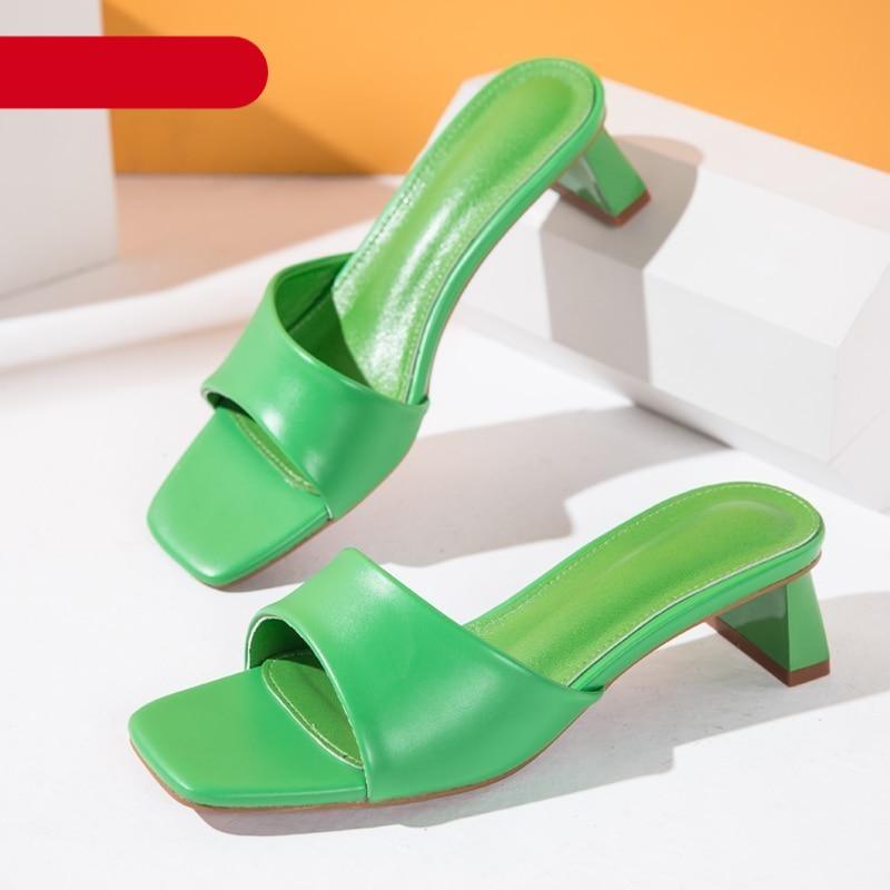 Elegant Square Toe Flat Sandals - Minimalist Summer Slippers