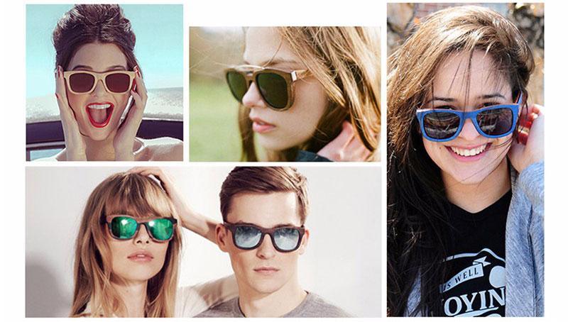 Classic Round Bamboo Sunglasses Polarized Lightweight Retro