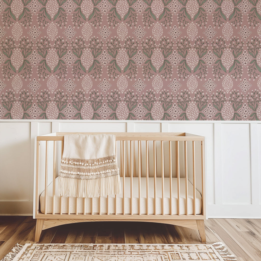 Priscilla Floral Wallpaper - Traditional Modern-Cottage