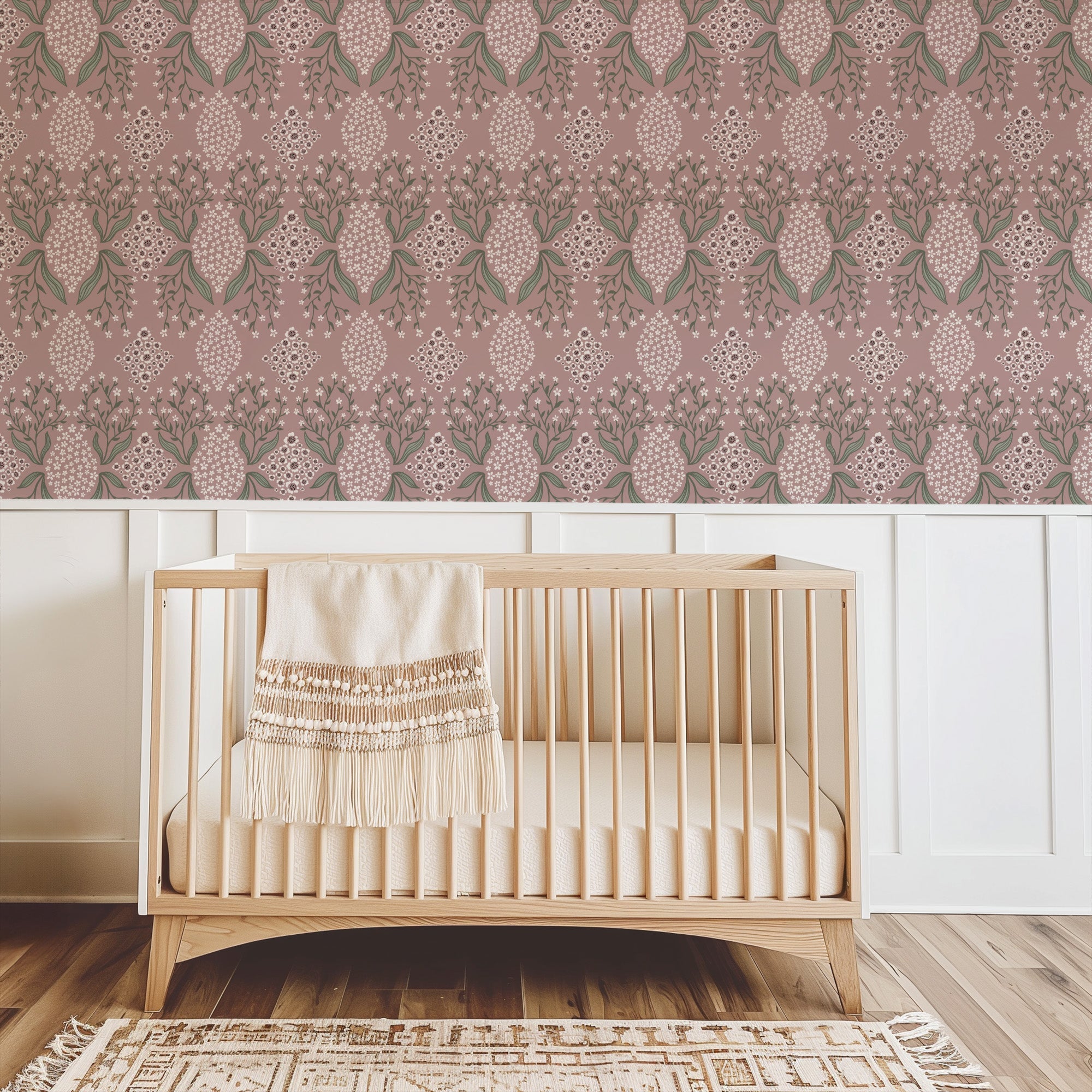 Priscilla Floral Wallpaper - Traditional Modern-Cottage