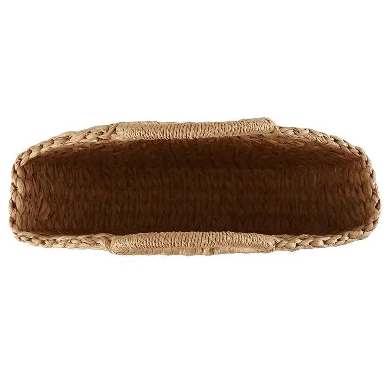 Woven Wicker Straw Half Round Bag - Large Capacity Travel Tote