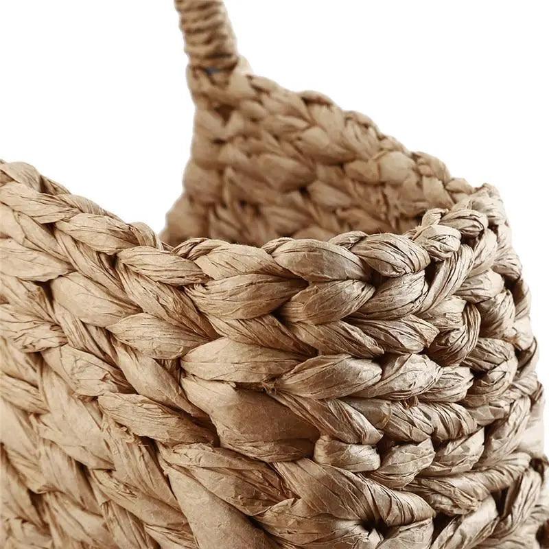 Woven Wicker Straw Half Round Bag - Large Capacity Travel Tote