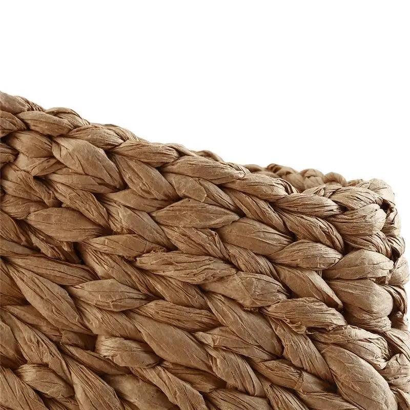 Woven Wicker Straw Half Round Bag - Large Capacity Travel Tote